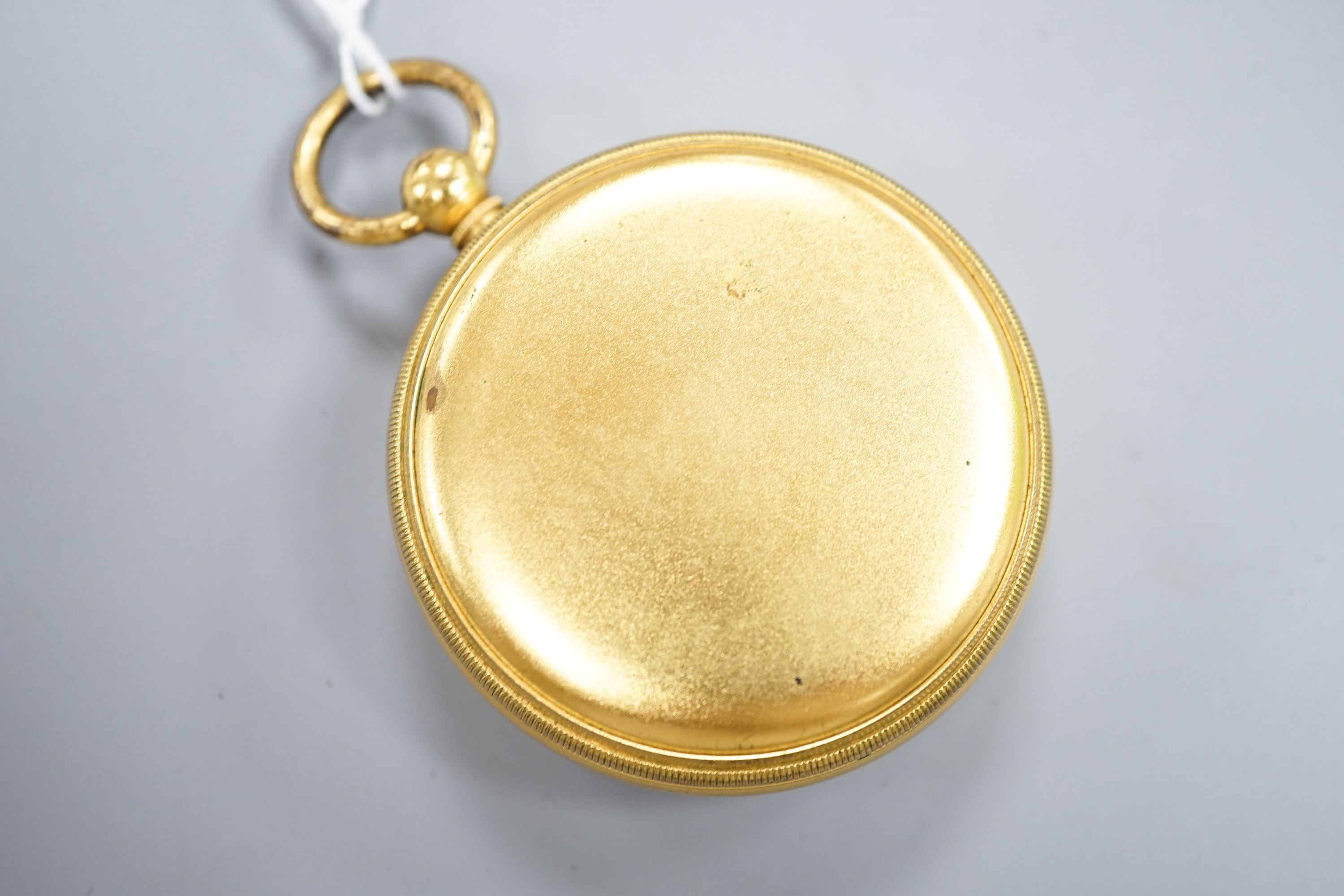 A Negretti and Zambra gilt metal cased pocket barometer
